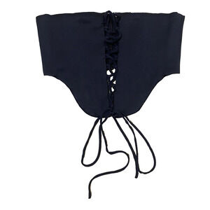 House Of CB Lace Up Corset Crop Top S Navy Blue GNO Vegas Date Night Sexy